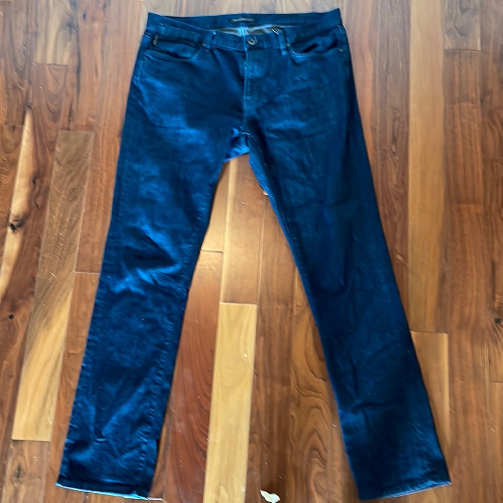 Gently worn John Varvatos dark jeans. Slim straight. 36x33